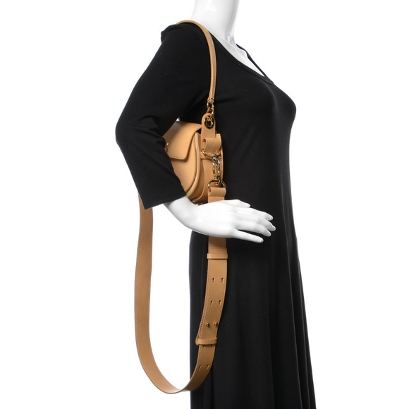 CHLOE Tess Calfskin Leather Crossbody Bag in Bleached Brown w Gold Hardware EUC - Picture 3 of 16